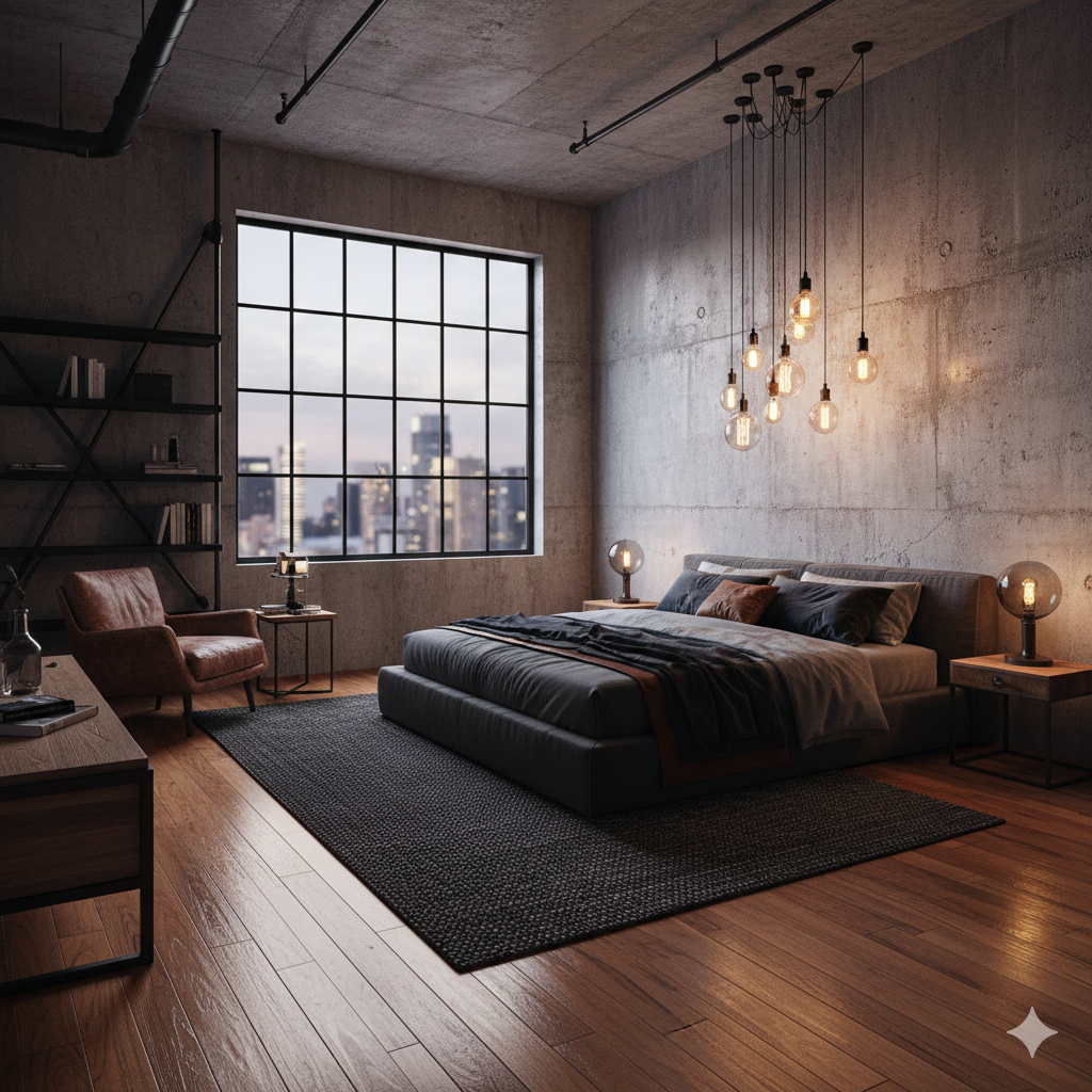 Industrial Luxury Bedroom