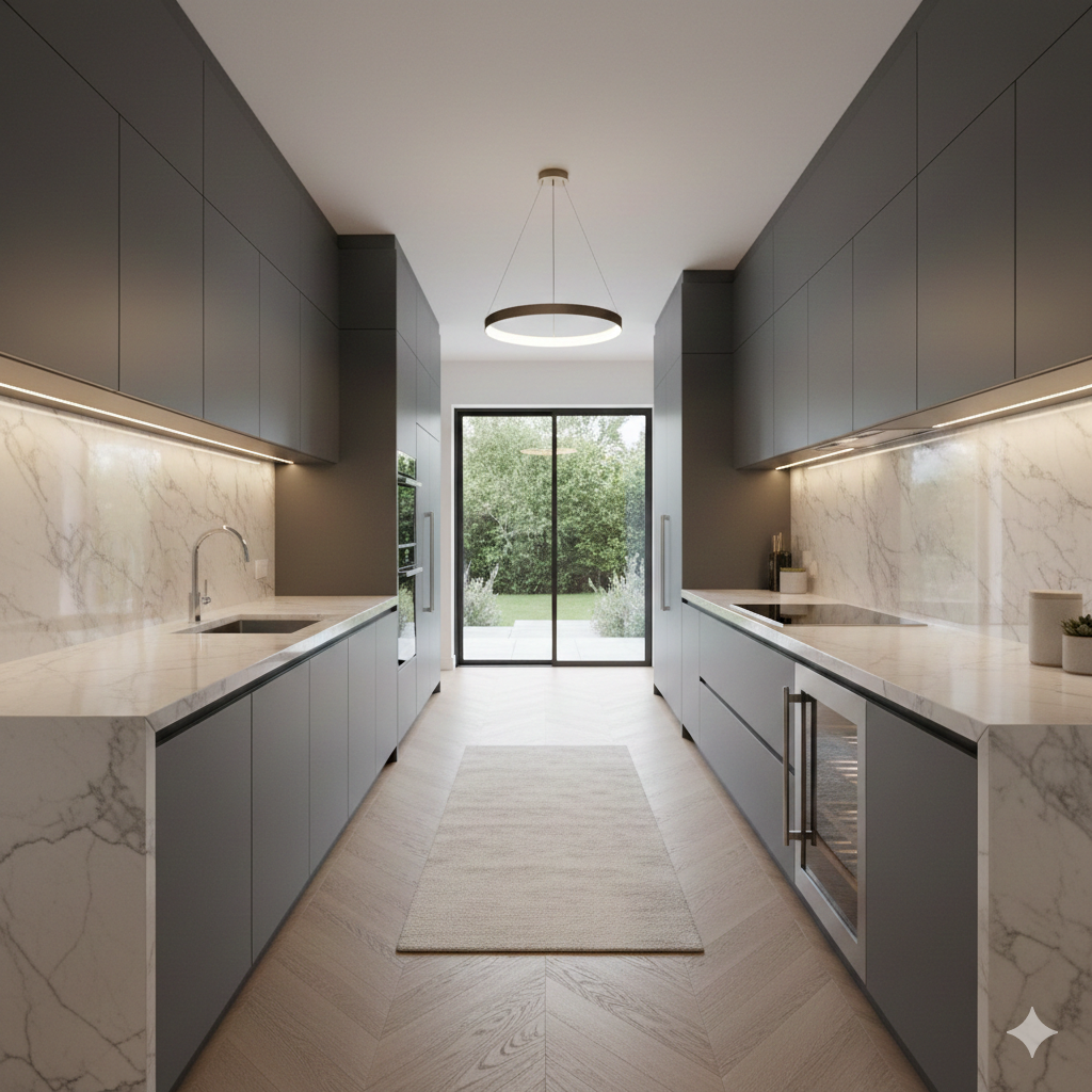 Luxury parallel galley kitchen Kitchen